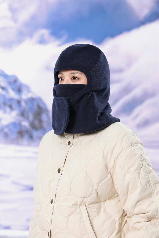户外防风秋冬帽子男女保暖口罩骑行帽防风防寒加厚抓绒帽滑雪头套|undefined