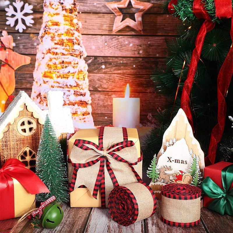 クリスマス模造麻布格子縁どりリボンクリスマスツリーギフトボックス装飾リボンリボンリボンリボンリボンリボンリボンリボンリボンリボンリボン|undefined