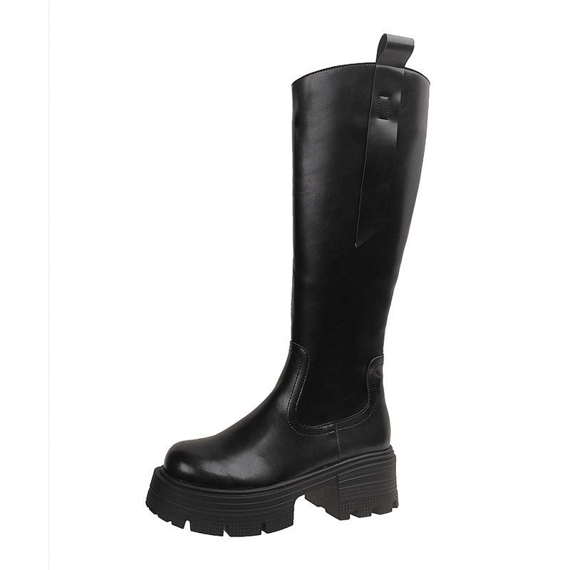 Thick soled, slim to the knee, long tube for women in winter 2024, new small height, height increasing and plush warm_voghion.com