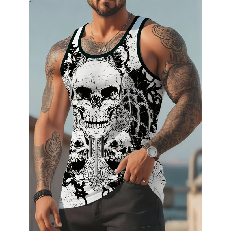 Q 52739 Printed Loose Mens Tank Casual Loose Printed Vest Cross-Border Foreign Trade Q 52739 Printed Loose Mens Tank Casual Loose Printed Vest Cross-Border Foreign Trade