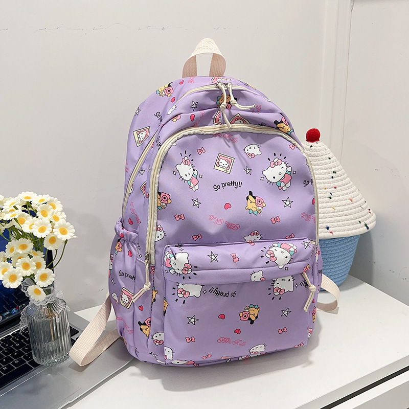 大容量百搭韩系少女新款日系可爱新款学生女KT猫背包轻便双肩背包|undefined