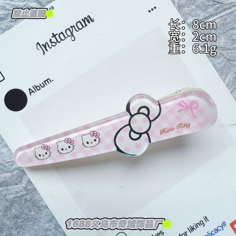 新しい漫画かわいいキティ猫とアヒルの口クリップ子供用甘いガーリーハート多用途前髪サイドクリップヘアクリップ|undefined