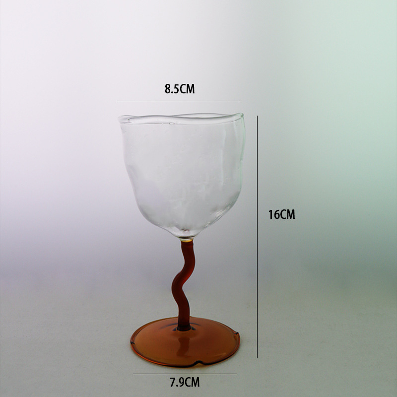 Diseño innovador copa de vino de copa de estilo europeo en forma especial Copa Champagne irregular copa de uva