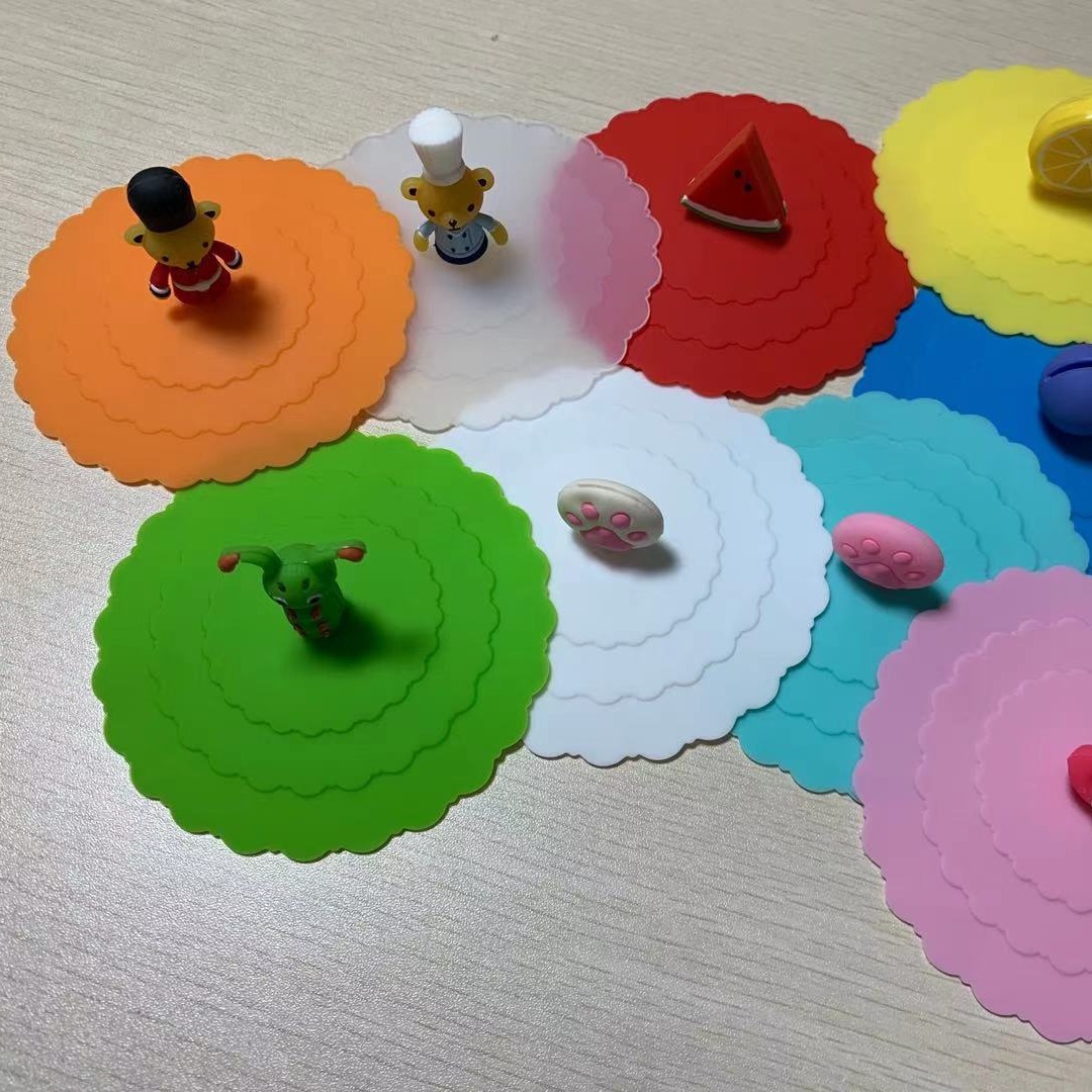 源头实业厂家批发10.5CM波浪 防尘隔热密封玻璃陶瓷硅胶魔术杯盖