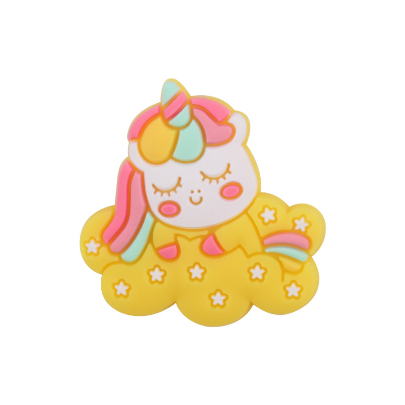 Nuevo bebé suministros dibujos animados lindo unicornio cuentas de silicona creativo DIY chupete cadena pulsera mordedor Accesorios