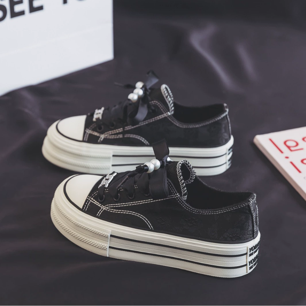 2024 весна и осень новая студенческая повседневная толстая подошва увеличивается