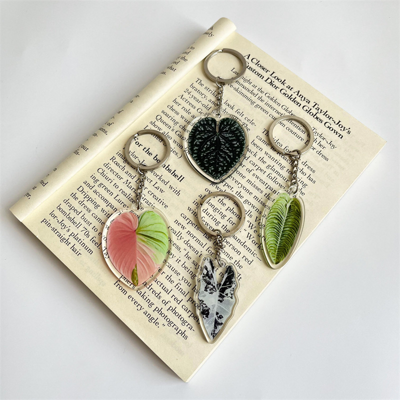 Cute Leaf Arylic Unisex Keychain display picture 3