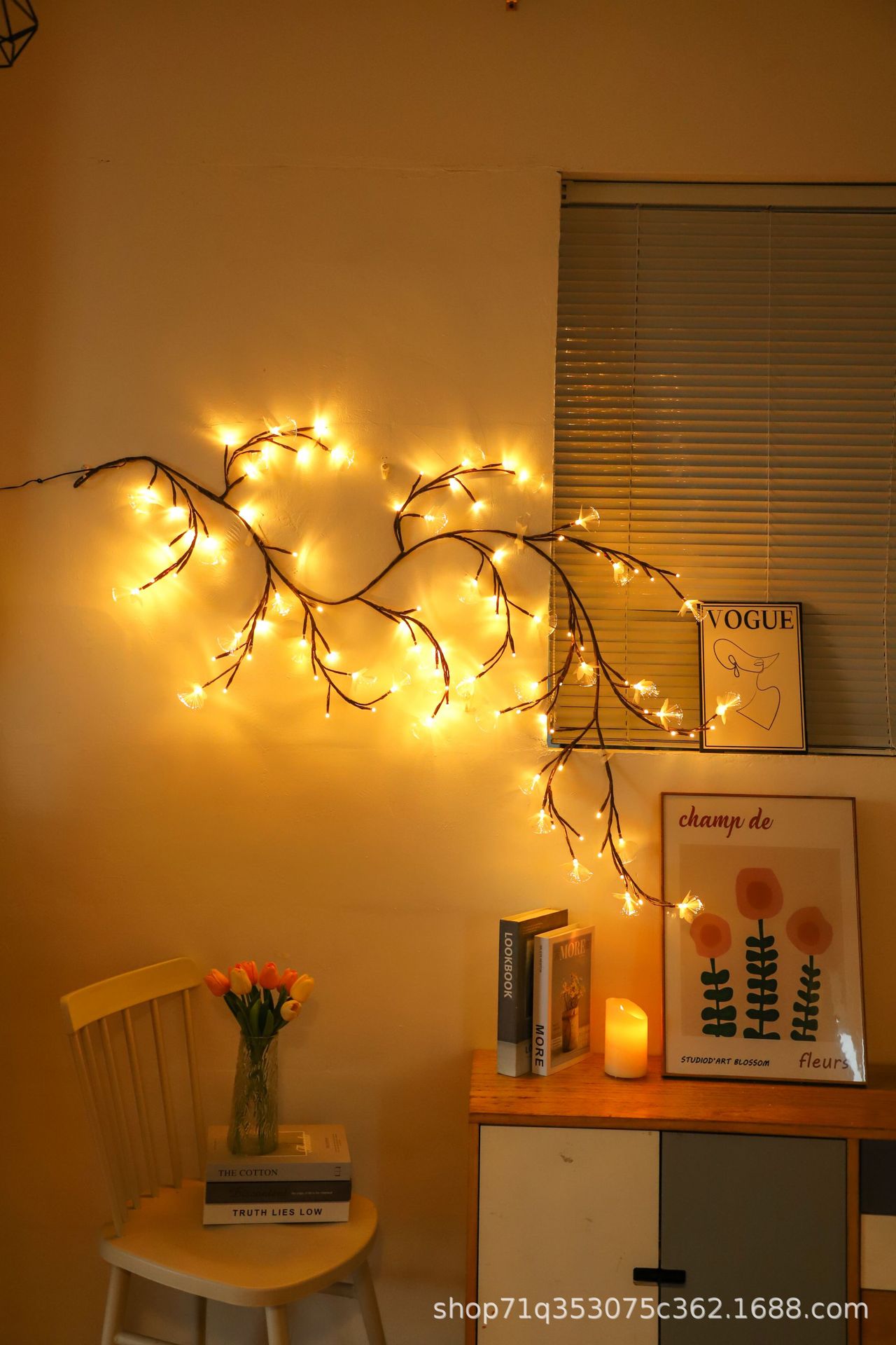 Lámpara de rama transfronteriza Lámpara de ratán Lámpara led Cadena de celebridades de Internet Decoración de la habitación Lámpara de colores Lámpara de serie Lámpara de modelado Lámpara de decoración navideña