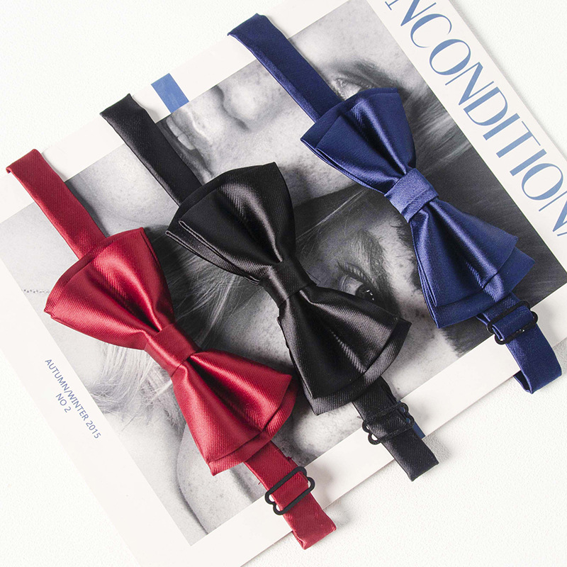 Spot venta al por mayor, pajarita para hombres, ropa formal, moda coreana, novio, padrino, lazo negro sólido