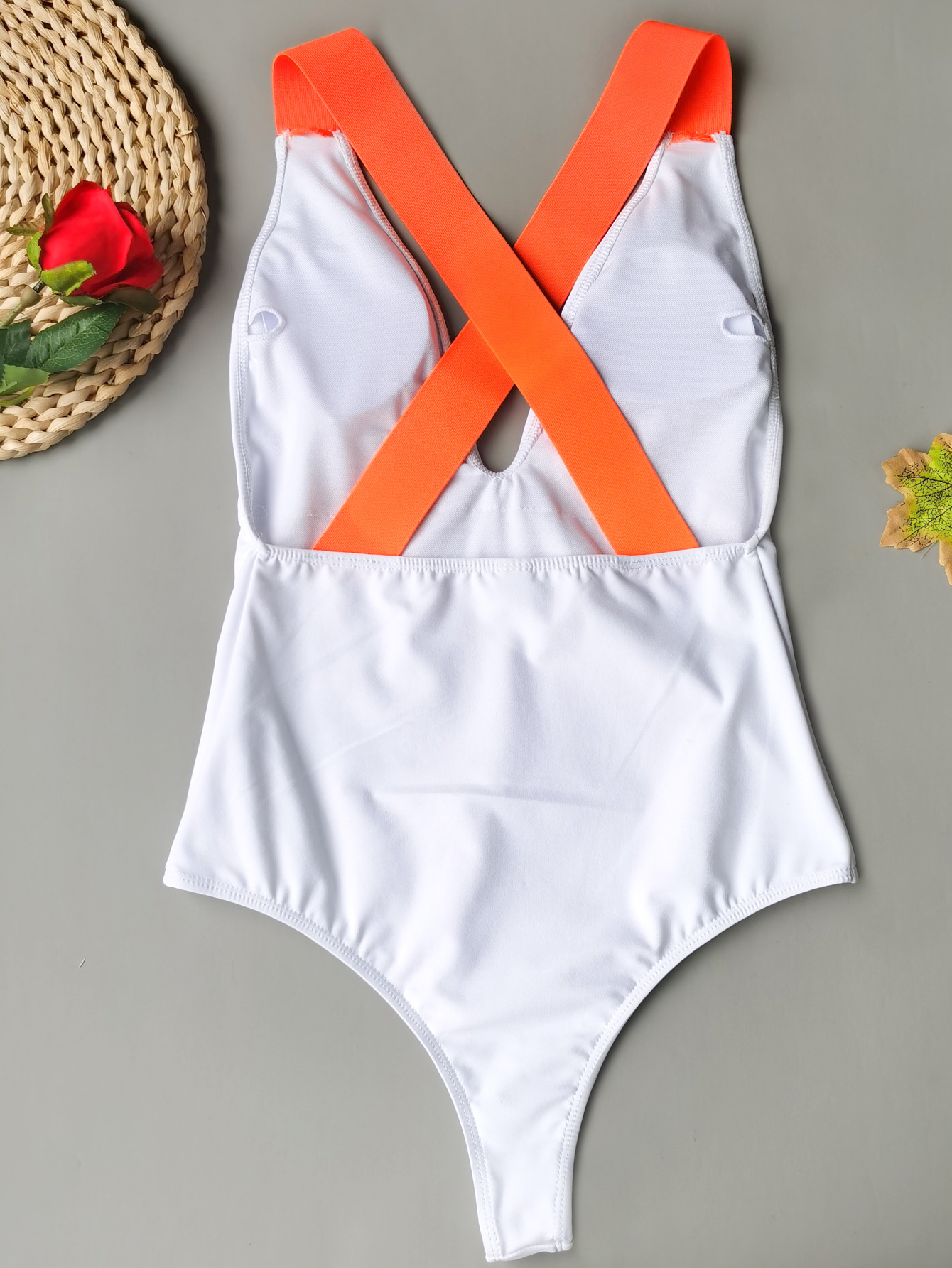 Solid Color One-Piece Swimsuit NSCMB96170