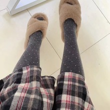 韩国KSOX秋冬新款连裤袜美拉德复古风女生波点打底袜东大门连脚袜