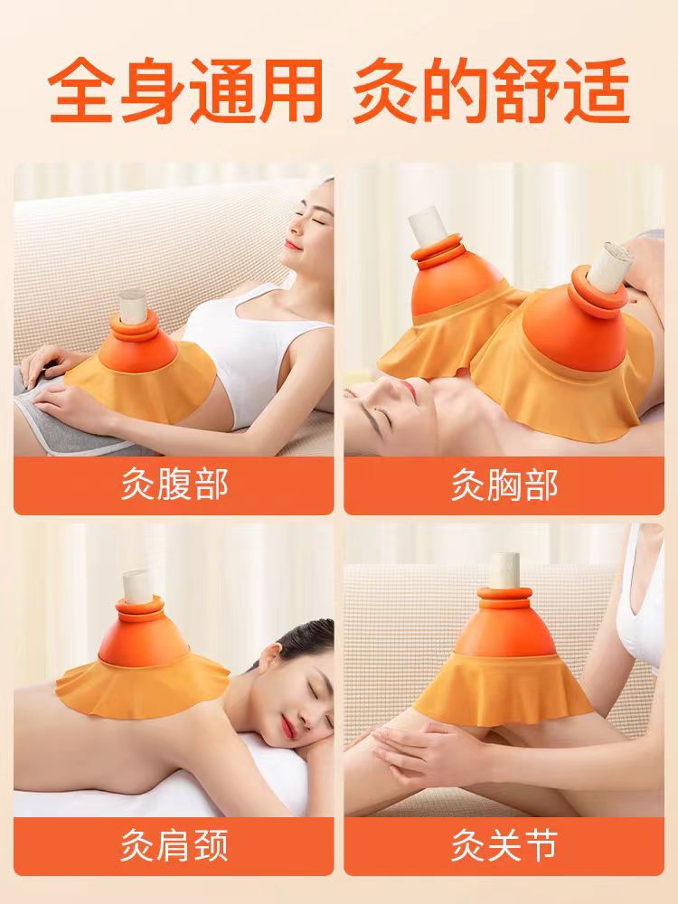 Thunder Fire Moxibustion Box with Moxa Stick and Extinguisher Portable Open Flame Warming Device for Body Use preparation