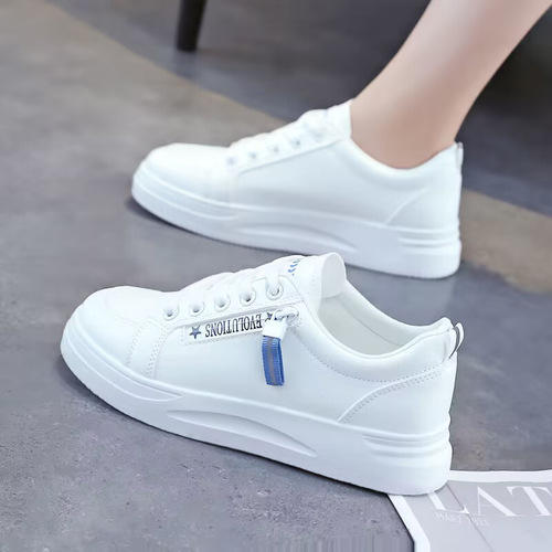 Women's White Shoes 2024 Summer New Breathable Mesh Sports Board Shoes Lightweight Soft Sole