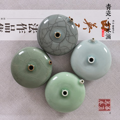 汝窯陶瓷硯滴書法青瓷水滴水盂文房四寶國畫墨滴壺硯台毛筆滴水器