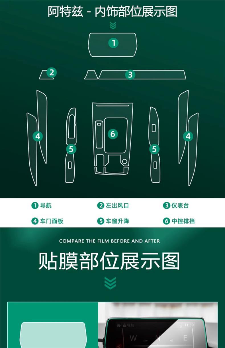 Mazda 3 Axela Central Control Film Cx30/Cx5/Cx50 Interior Protection Atez Screen Tempered Film