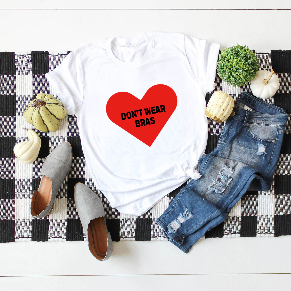 popular love heart printed cotton t-shirt NSSN40350