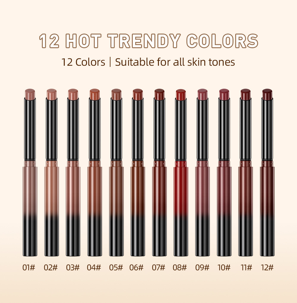 QIBEST Cross-border matte velvet matte lipstick does not stick to cups, does not fade, is easy to apply, moisturizes and lasts long, and is a lipstick for makeup Specification drawing