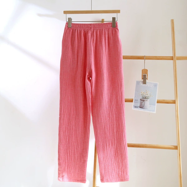 Hemmed four-layer trousers-female red