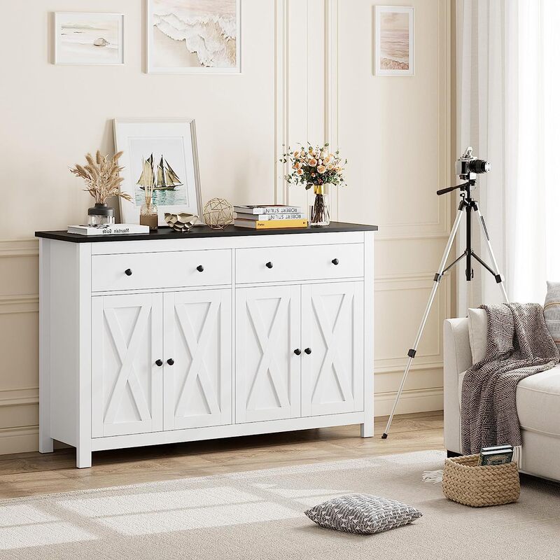 Amazon Cross-Border Sideboard Farmhouse Buffet Cabinet Barn Door Storage with Drawer Cabinet Storage Entrance Cabinet X