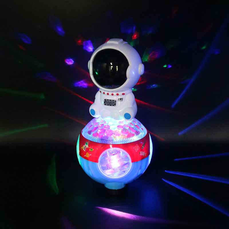 Transfronterizo eléctrico Universal danza espacio robot colorido música luz giratoria astronauta juguete de los niños