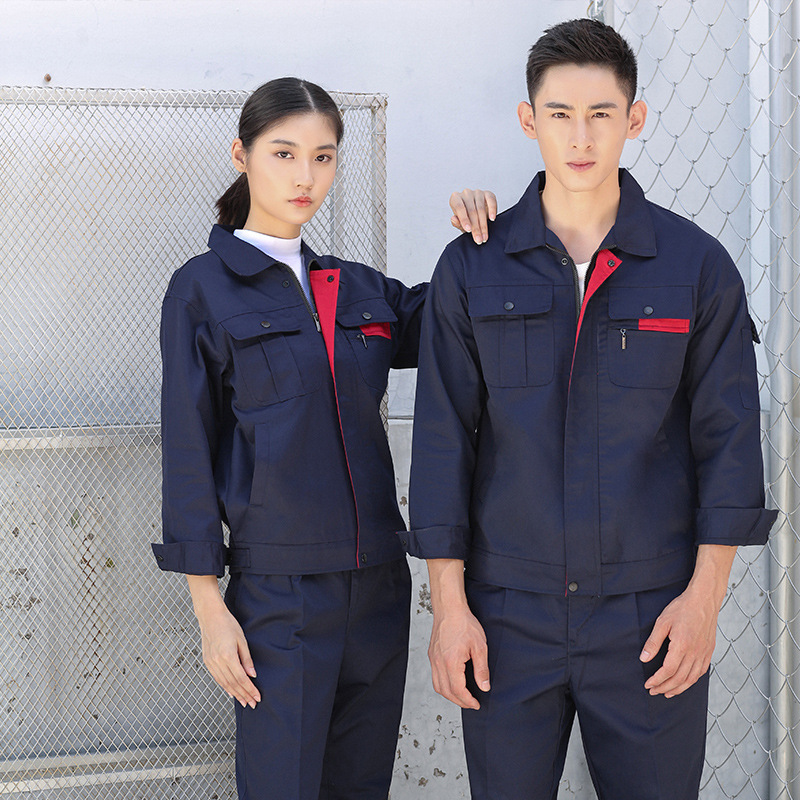 男性用作業服、春秋長袖工場服、耐摩耗性・防汚性作業服、自動車修理服、工事現場労働保護服、カスタマイズスーツ|undefined