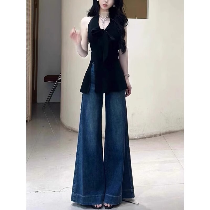 Wide Leg Jeans Women's Spring and Summer New 2025 High Waist Loose Slim Korean Style Trumpet Straight Pants Wide Leg Jeans Women's Spring and Summer New 2025 High Waist Loose Slim Korean Style Trumpet Straight Pants