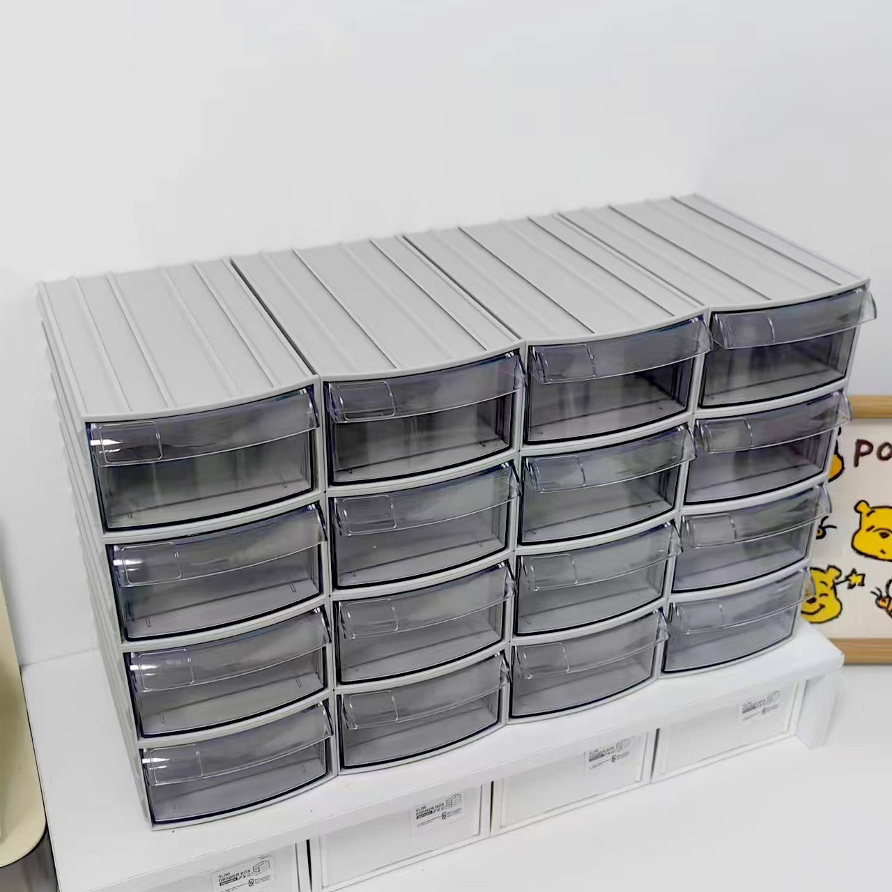 桌面抽屜收納盒配件盒簪娘工具收納手工diy材料收納盒透明可組裝