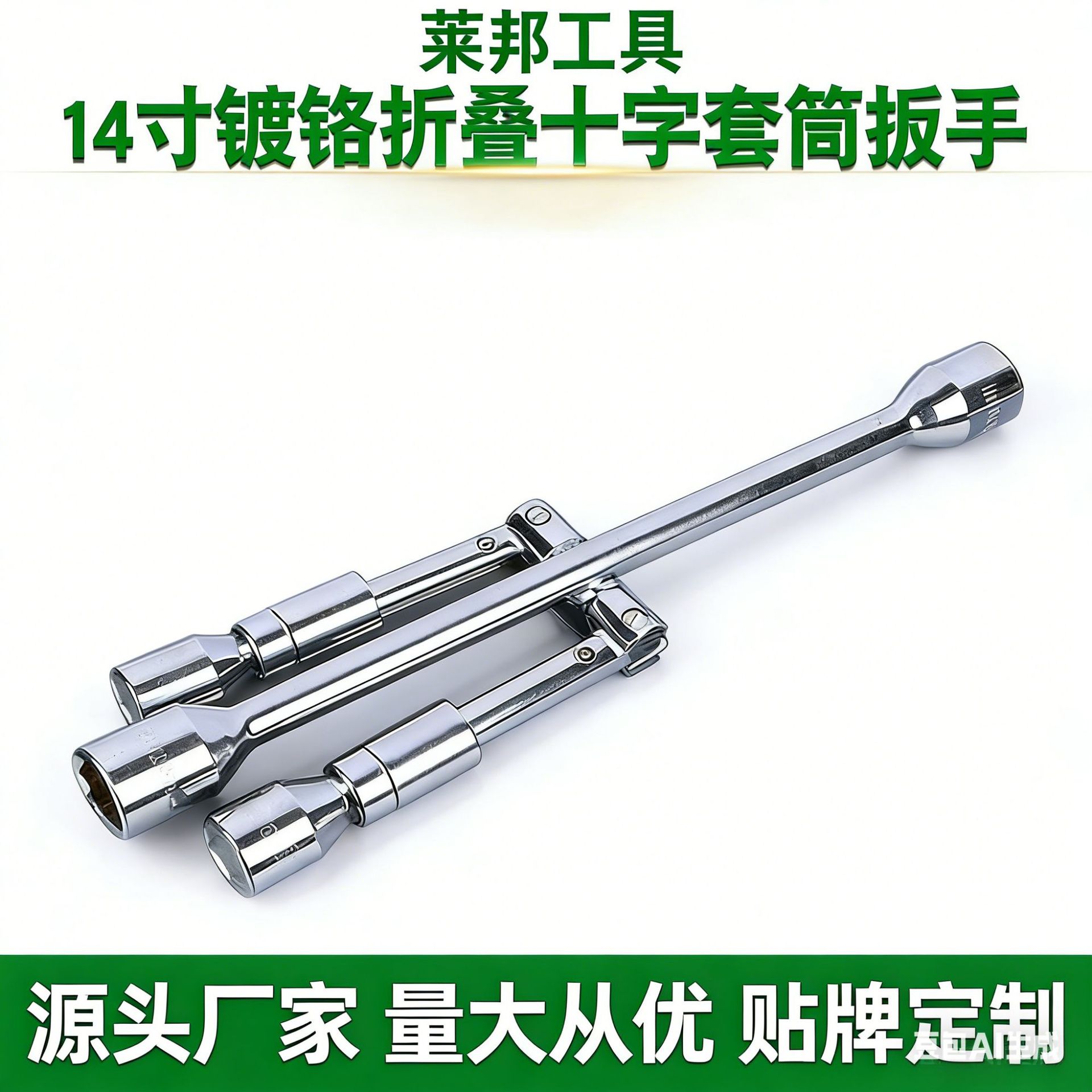 折叠十字架14寸轮胎扳手汽修工具随车修车机修套筒扳手五金工具