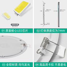 W1TRLED筒灯嵌入式面板灯射灯圆形洞灯天花灯孔灯牛眼灯家用