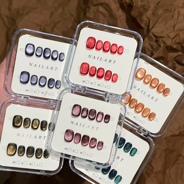 [Glass Beads Collection] Purely Handmade Aurora Phantom with Diamonds, Elegant Whitening, Classy Handmade Phototherapy Wearable Nails