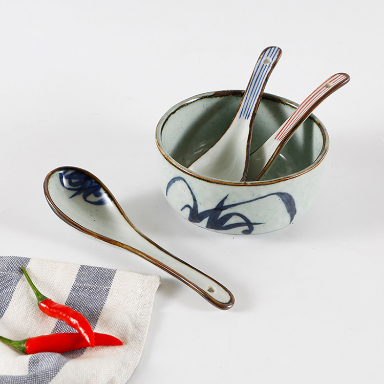 Three-Pointed Japanese-Style Hand-Painted Blue And White Porcelain Household Dessert Eating Internet-Famous Ceramic_voghion.com