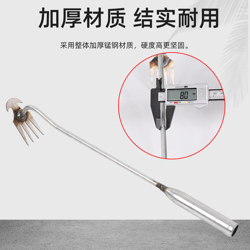 New grass cutter with root removal tool, gardening rake, root removal manganese steel, small handheld soil loosening, one piece for digging wild vegetables