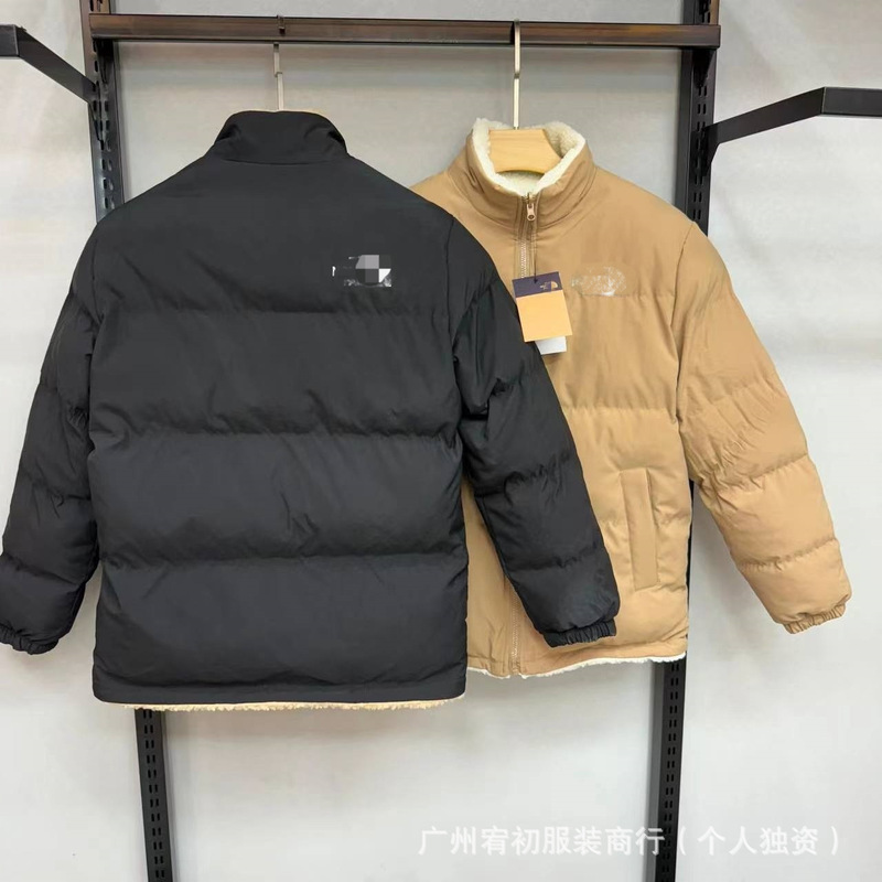 北脸双面穿羊羔毛外套冬季户外加厚保暖宽松立领棉衣男女休闲外套|undefined