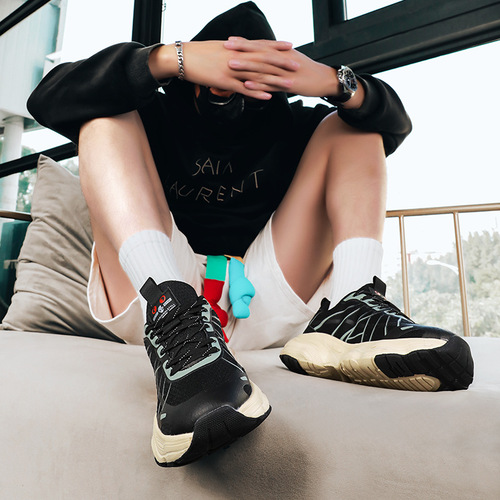 Men's 2025 Spring Mesh Breathable Work Safety Thick Sole Comfort Sports Casual Shoes for Men Dad Shoes