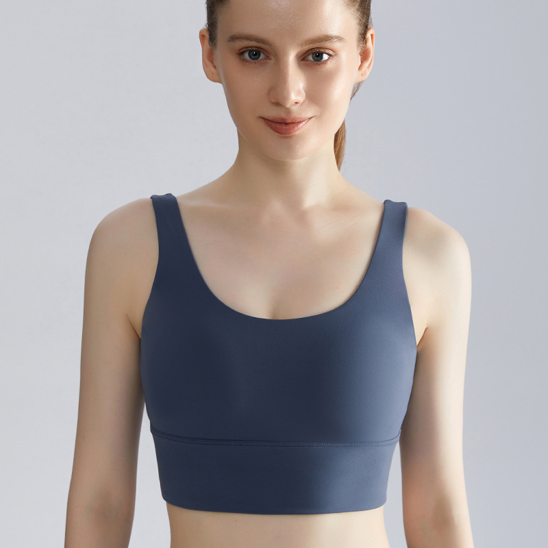 Personalizada ropa interior deportiva de espalda mujer taza sin anillo de acero antichoque anti-caída ancho cinturón de hombro chaleco deportivo de fitness