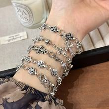 辣妹十字架钛钢手链潮男潮女小众克罗设计高级感冷淡风森系手饰