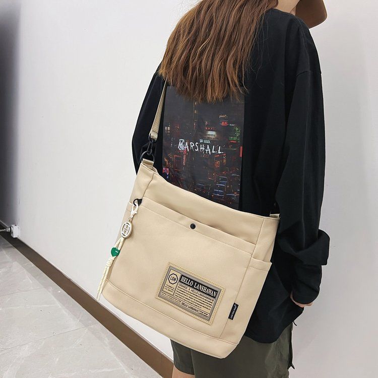 Waterproof handbag for men, Japanese-style casual Instagram, single-shoulder backpack for college students in class, trendy large-capacity crossbody bag for women undefined