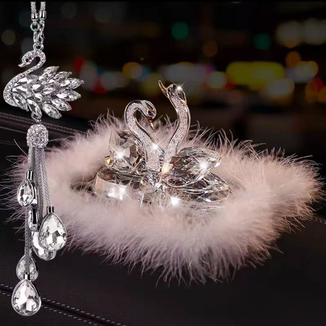 Car Dashboard Decoration Perfume, Creative and Unique, Popular on Tiktok, Goddess Style Crystal Swan