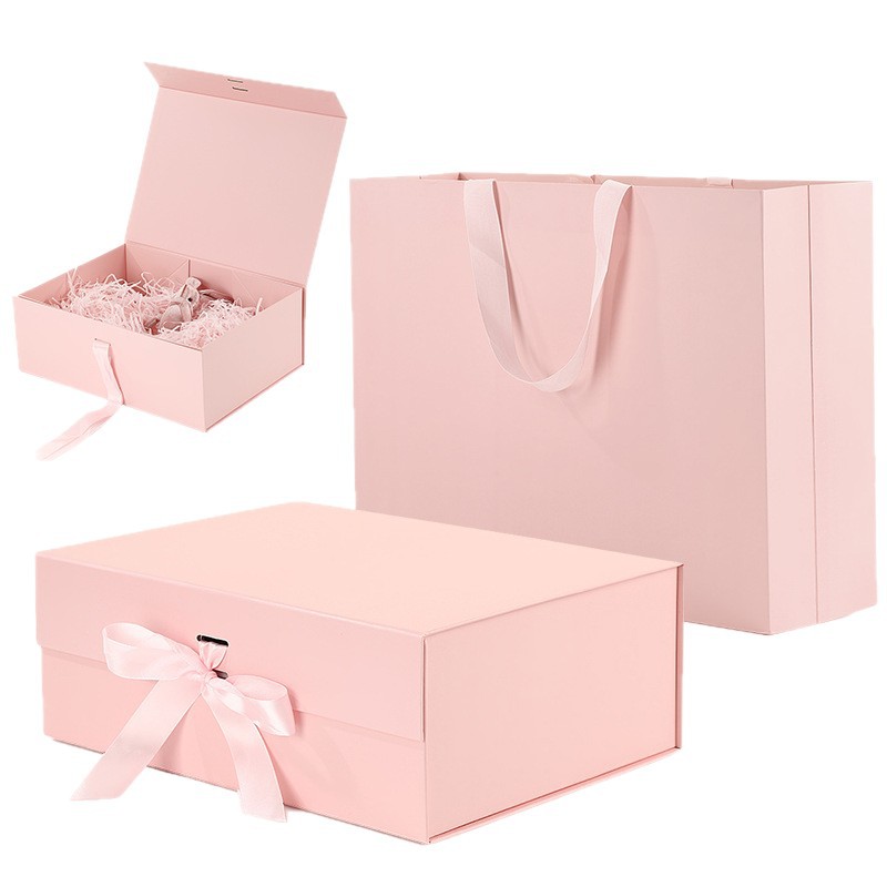 Caja de regalo plegable con tapa de absorción plegable Caja de regalo de literatura y arte pequeña impresión de caja de regalo de embalaje fresco para el día de San Valentín