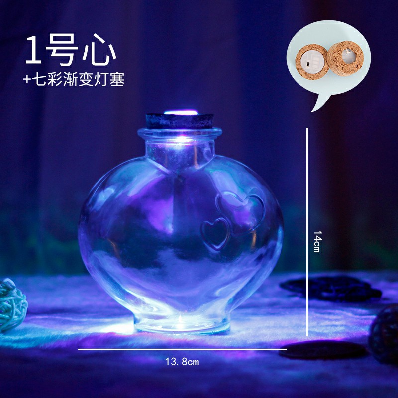 Botella de deseos de bricolaje al por mayor, botella de cielo estrellado, botella de nebulosa, botella de arco iris, botella de deriva, botella de mar, botella de estrella de la suerte, vidrio