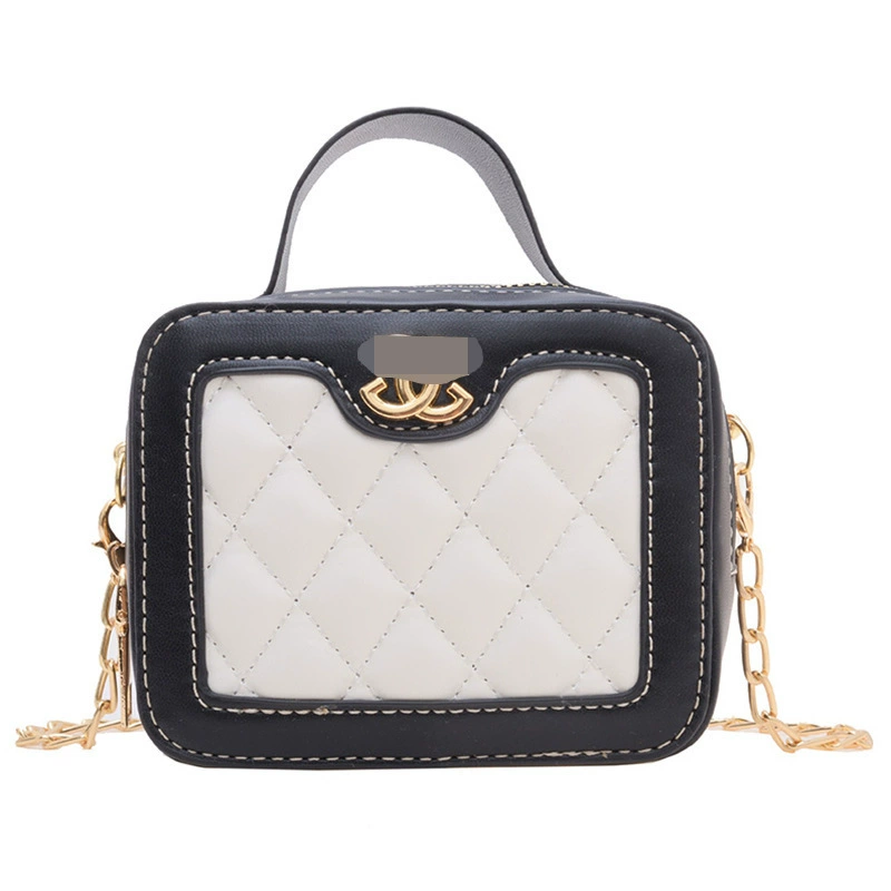 Demi-season children's bag, small chain with diamond pattern, shoulder bag, Chanel style