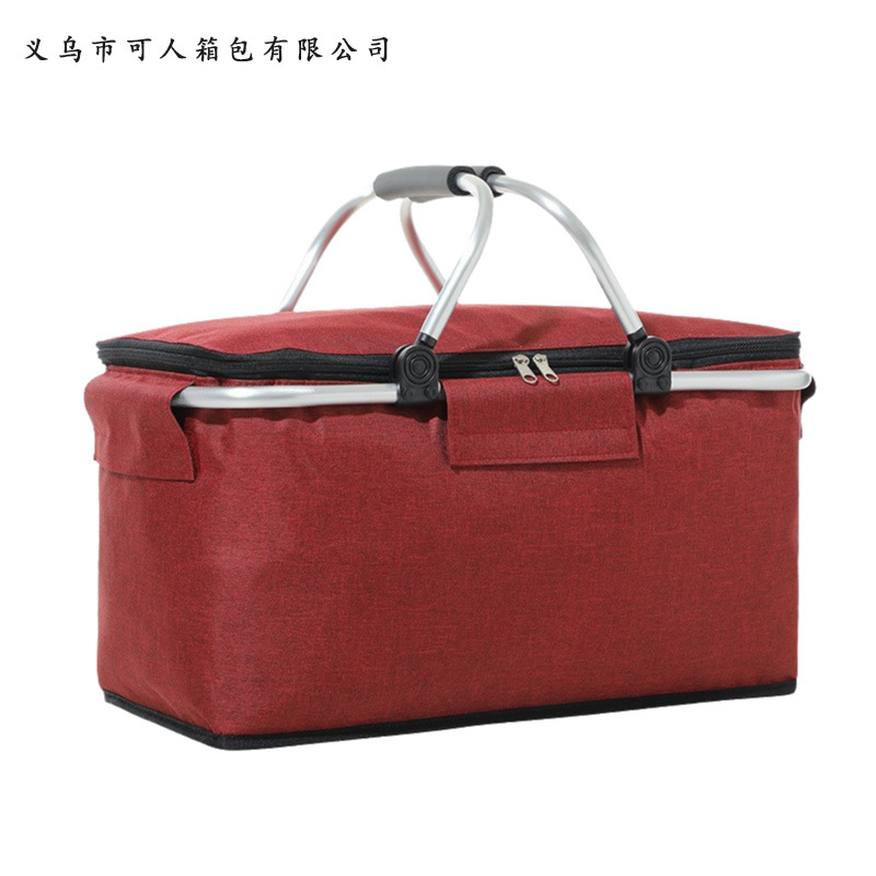 折りたたみオックスフォード布断熱バスケットアイスバッグクロスボーダー屋外断熱ピクニックバスケットアイスバスケットポータブル収納バスケット