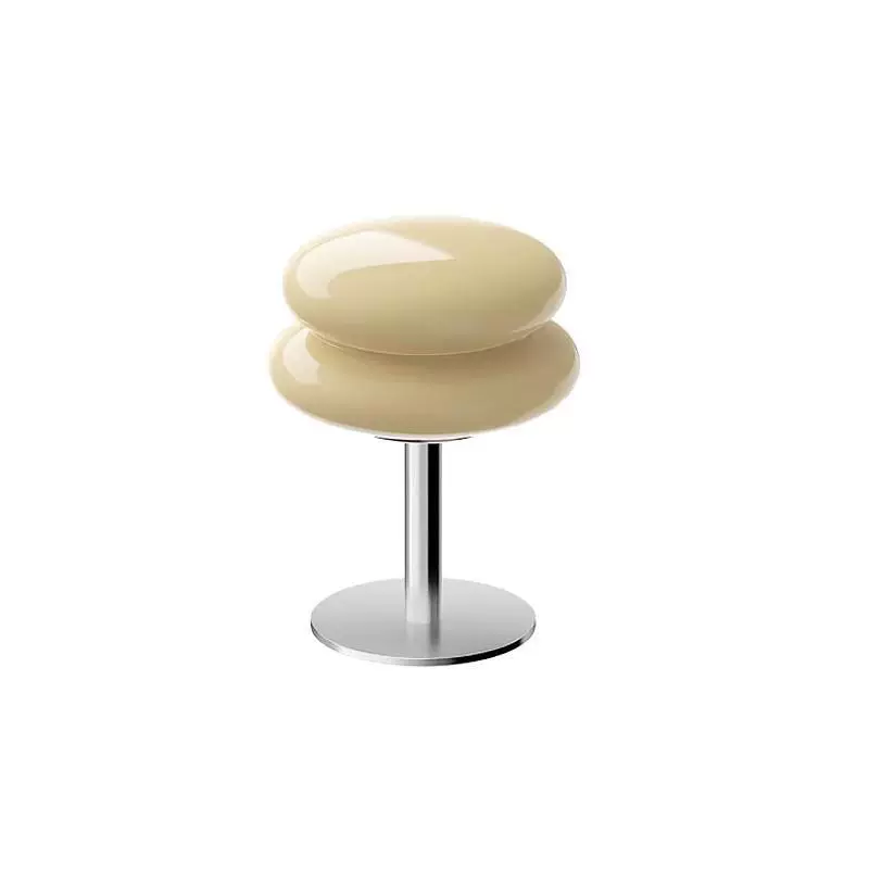 Glass Table Lamp, Sandwich Shade, USB or Plug, Button/Three-Color Lighting, Ambient Bedside Light