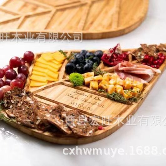 Transfronterizo nuevo tablero de vino apetitoso deja aperitivo tablero fiesta plato de cena de madera regalo único