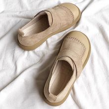 勃肯鞋2025秋季新款文艺复古学生英伦风小皮鞋女可爱魔术贴平底鞋