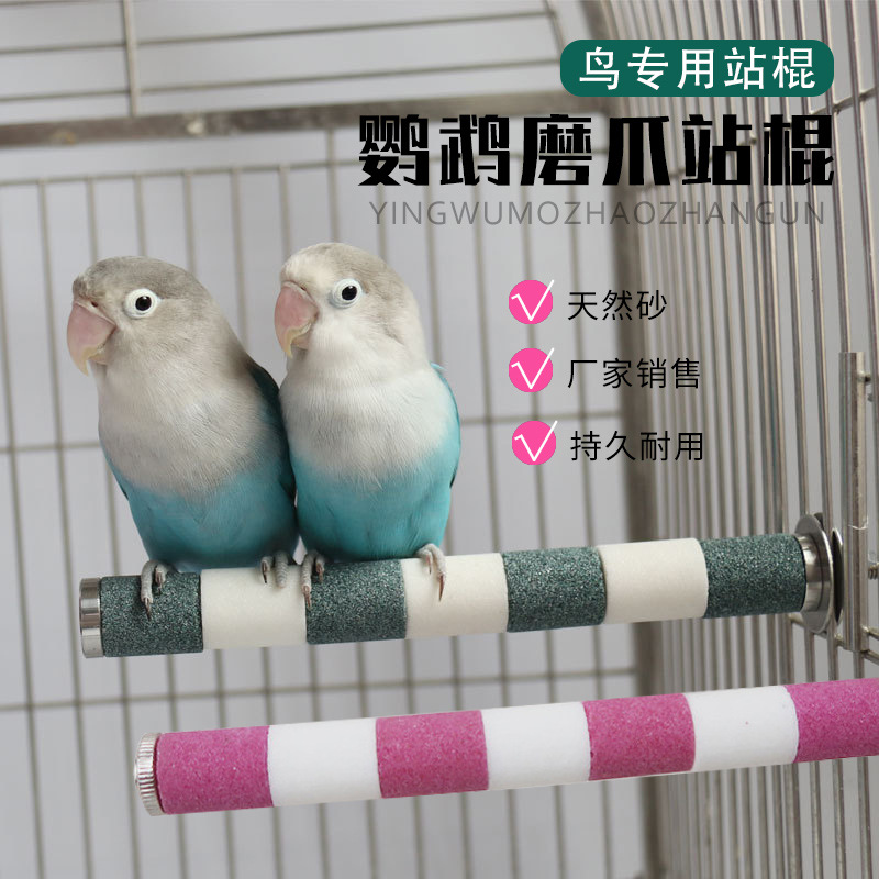 【工廠】玄鳳虎皮牡丹磨爪棒站棒站棍鳥籠配件磨爪修甲站杆