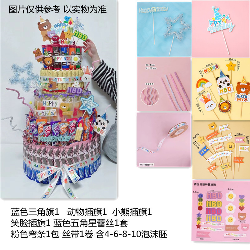 零食蛋糕diy材料装饰泡沫胚模型小红书同款儿童创意插件插牌装扮|undefined