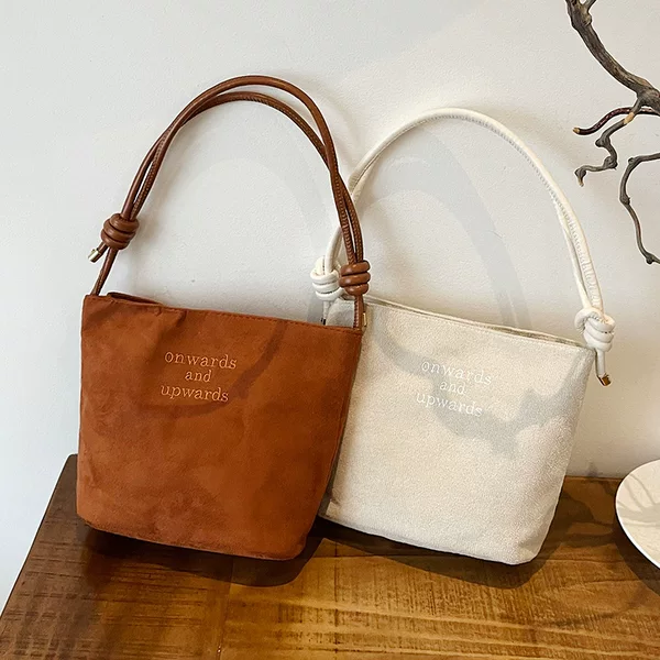 Deerskin Fleece Casual Large Capacity Simple 2024 Winter Fashion Casual Solid Color Trendy Fashionable Tote Bag