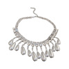 Fashionable necklace from pearl with tassels, design choker, European style, trend of season