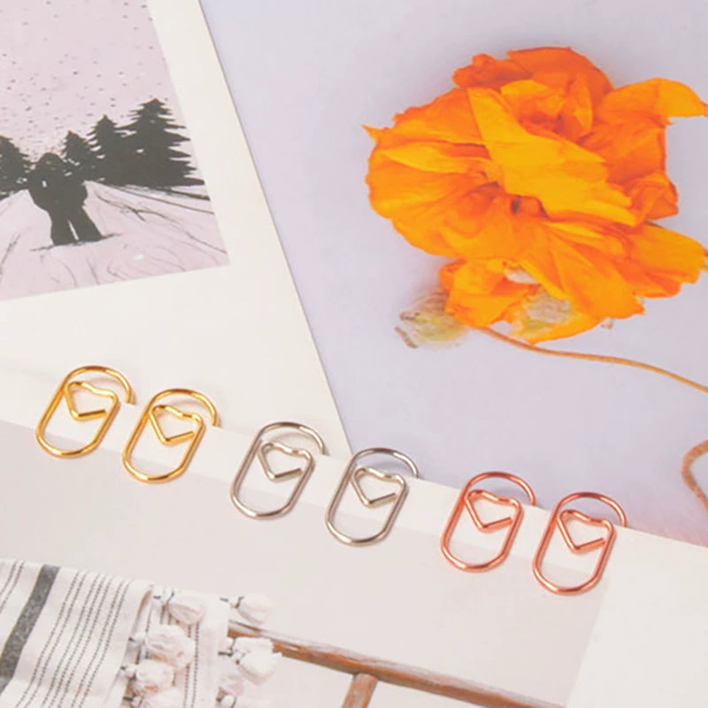 Мини-скрепки в форме сердца, металлические закладки-сердечки, украшения для ежедневников, подарки для трансграничной торговли, скрепки 9*20